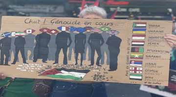 Paris’te binler, Gazze’deki soykırım için yürüdü