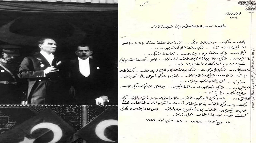 Cumhuriyet’in ilanına ait orijinal belge paylaşıldı! İşte o cümleler