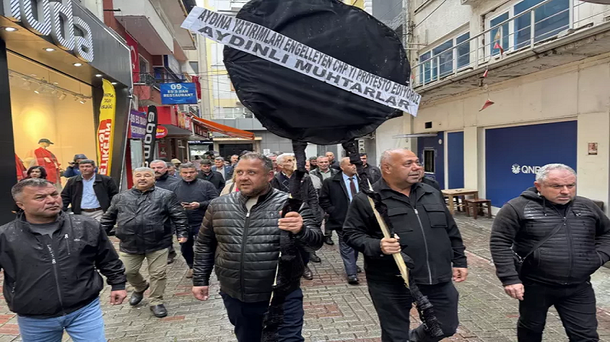 Aydın’da Muhtarlardan CHP’ye siyah çelenkli protesto: 1.5 milyarlık yatırım krizi!
