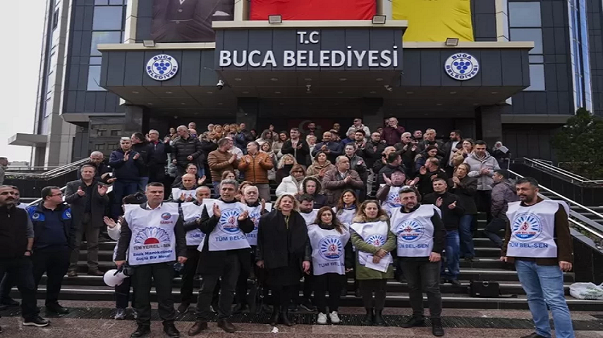 Buca Belediyesi’nde memurlar eylemde: 7 aydır ödenmeyen alacaklara tepki